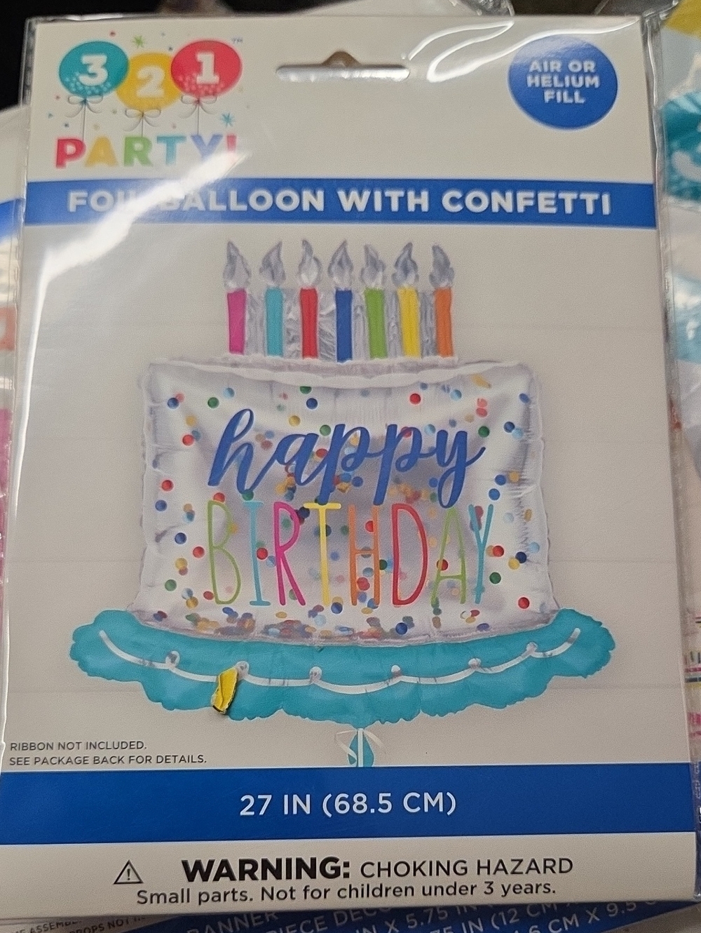 Foil 'Happy Birthday' Cake Balloon - Multicolor